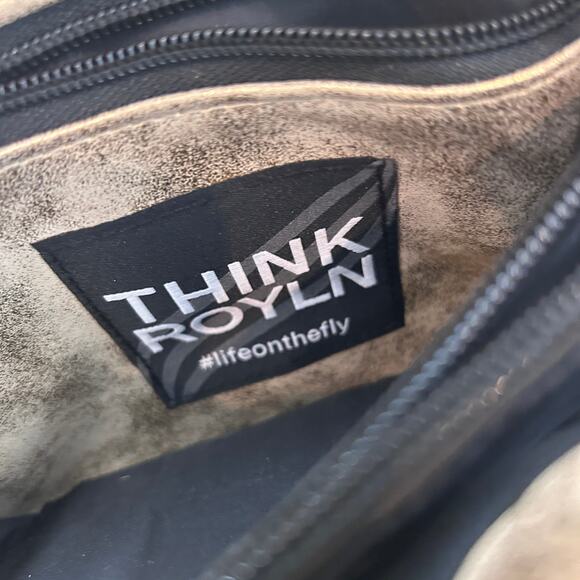 Think Royln Gold Crossbody With Chain Strap and Striped Strap - Picture 5 of 8